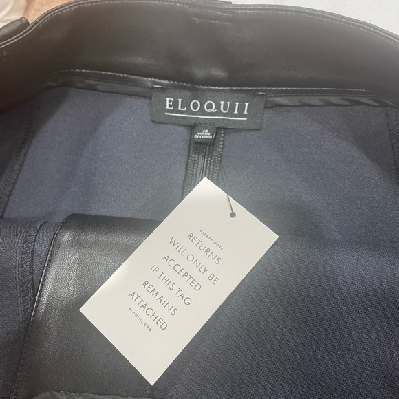 Eloquii Black Faux Leather Pleated Mini Skirt - Picture 2 of 2